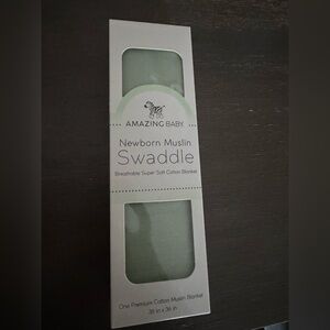 Amazing Baby Green Muslin Swaddle
